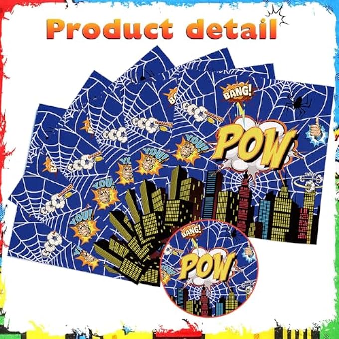 SPIDER WEB DECORATIVE NAPKINS, PACK OF 20 SPIDER NAPKINS, CHILDREN'S BIRTHDAY, SUPERHERO BIRTHDAY, BLUE RED GHOST SPIDER THEME PAPER NAPKINS, FOR SPIDER PARTY, BIRTHDAY DECORATION, HALLOWEEN - Image 4